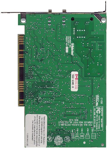 Rear View - Sportster 56K Data/FAX/Voice